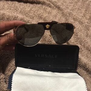 Versace Gold and Black Sunglasses with Luxurious Design